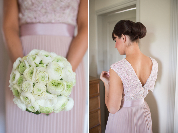 bridesmaid dress and flowers
