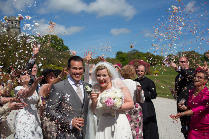 confetti with rose petals