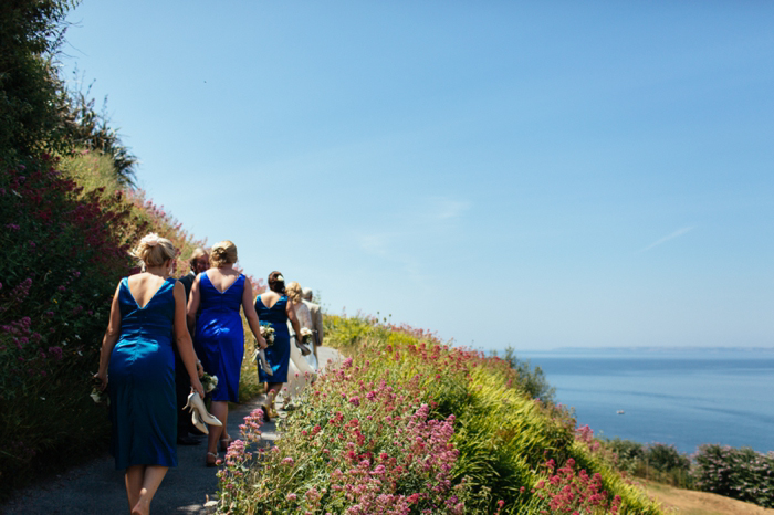 bridesmaids at wedding in Cornwall