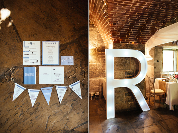 Inspire Hire wedding light letters and Peahen Designs Stationery