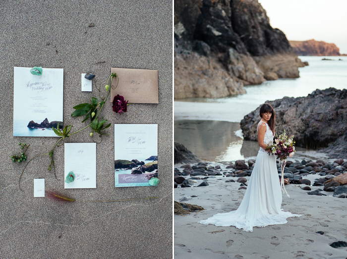 stationery from Claire Hawkes Desgign, dress from Maria Senvo and photography from Green Photographic