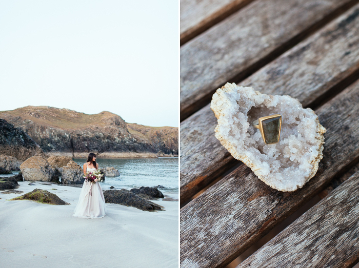 details from wedding shoot on beach at Kynance